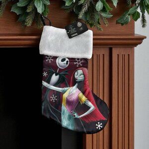 Nightmare Before Christmas Sally Jack Stocking Black  Fur Top 17" NEW